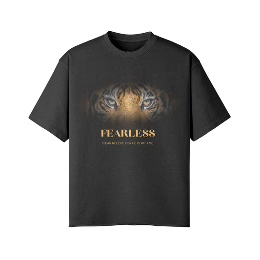 FEARLESS Faded Raw Hem T-shirt