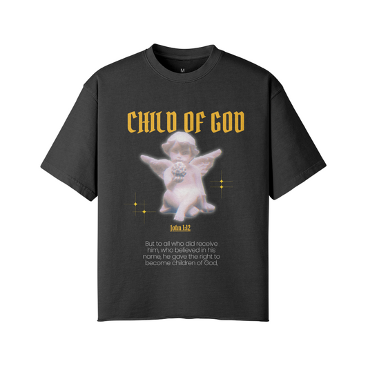 CHILD OF GOD FADED RAW HEM T-SHIRT SNOW  WASH CAMEO BROWN VINTAGE