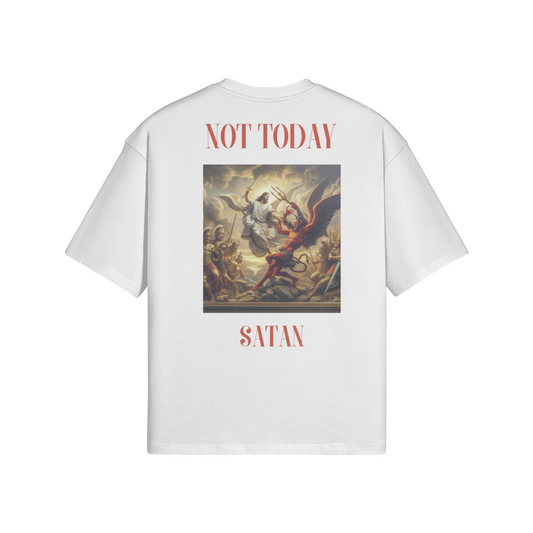 NOT TODAY SATAN - UNISEX BOXY SUN FADED T-SHIRT