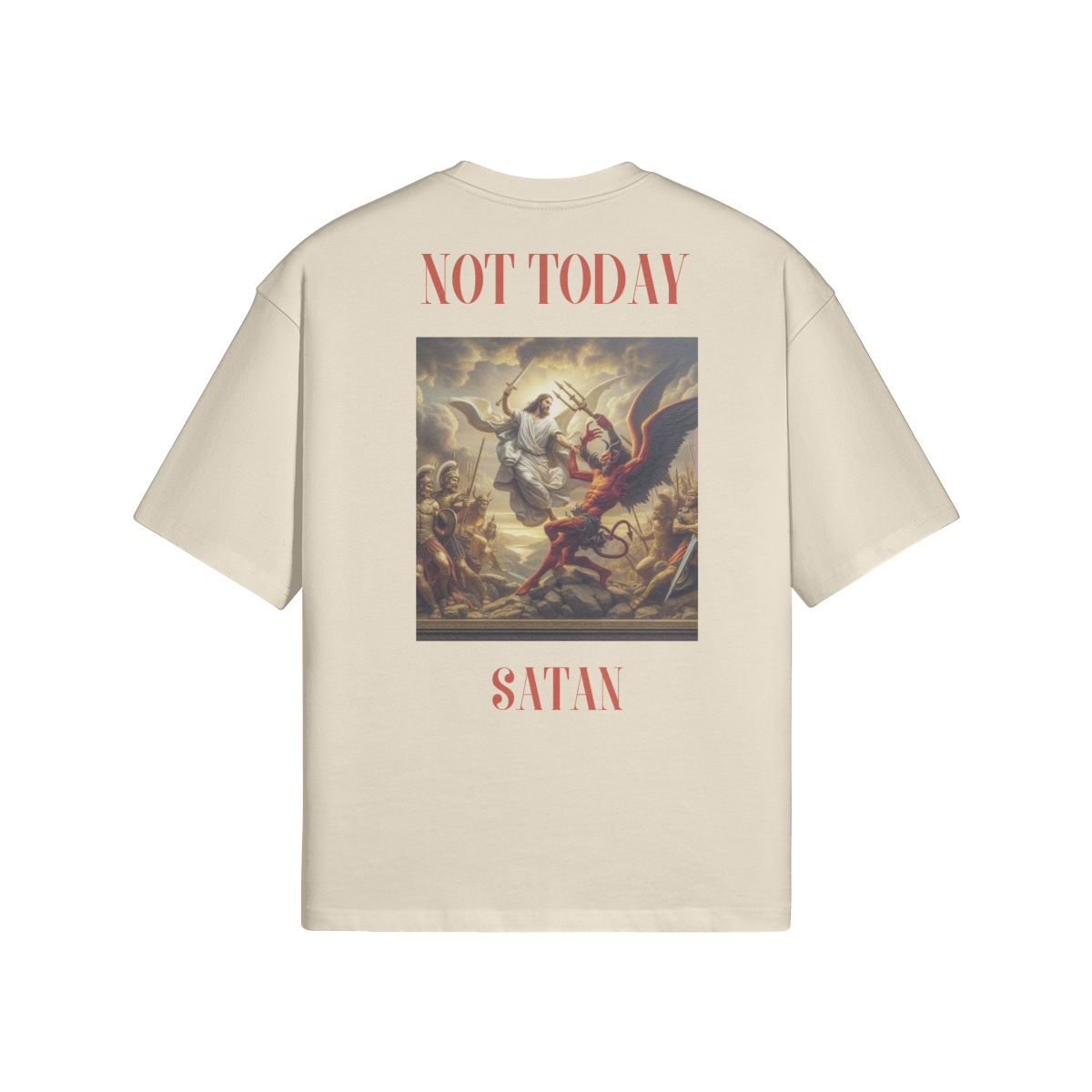 NOT TODAY SATAN - UNISEX BOXY SUN FADED T-SHIRT