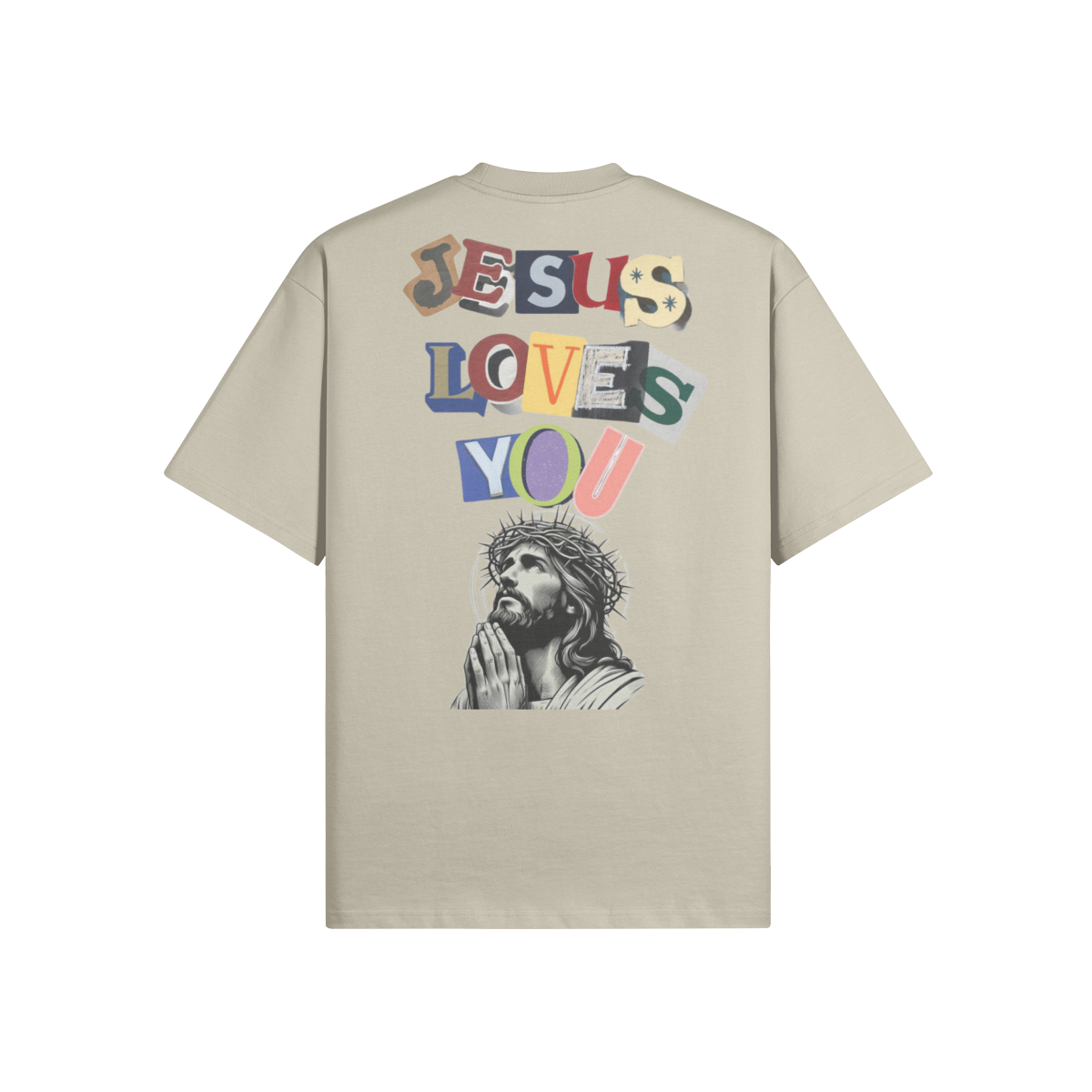 JESUS LOVES YOU UNISEX OVERSIZED CREW NECK T-SHIRT