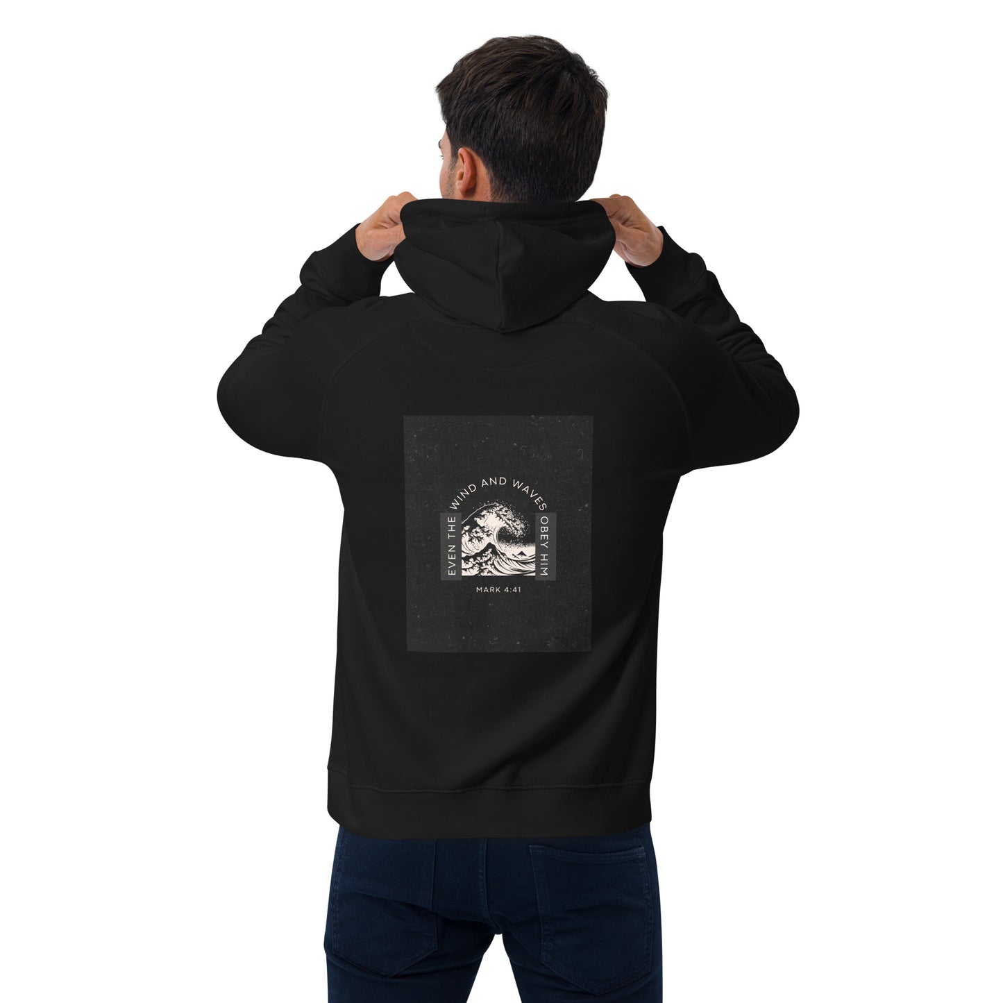 EVEN THE WIND AND THE WAVES OBEY HIM ECO RAGLAN HOODIE